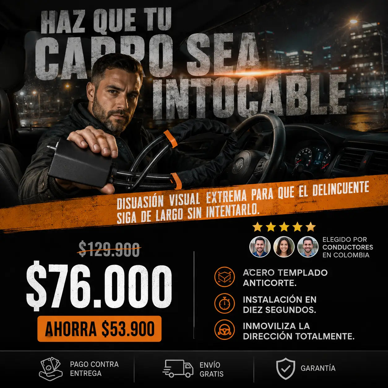 Bloqueo de Timón Blindado Pro-Security