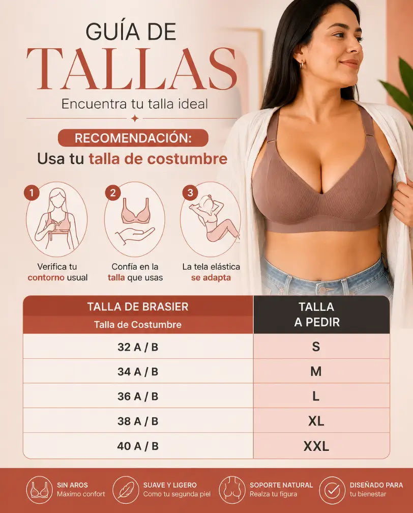 Brasier Reafirmante Sin Varillas Espalda Lisa — Pads removibles, fácil de lavar