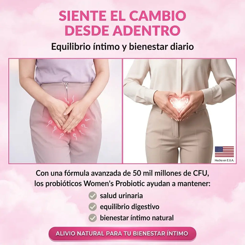 Antes: mujer tensa revisando la hora en el baño de la oficina / Después: la misma mujer relajada y concentrada en su escritorio