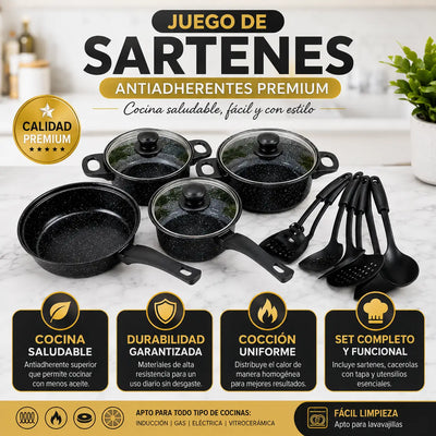 Juego de Sartenes Antiadherentes 13 Piezas