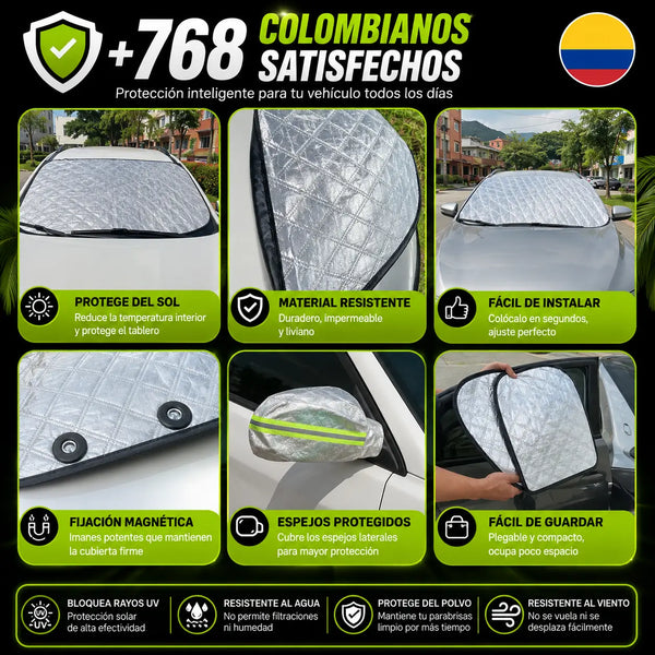 Textura de la tela aluminizada reflectiva impermeable del protector de parabrisas