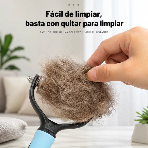 Mango ergonómico antideslizante del cepillo doble cara para perros y gatos