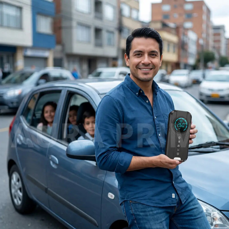 Clientes colombianos satisfechos con el Arrancador 4 en 1 Portátil para Carro