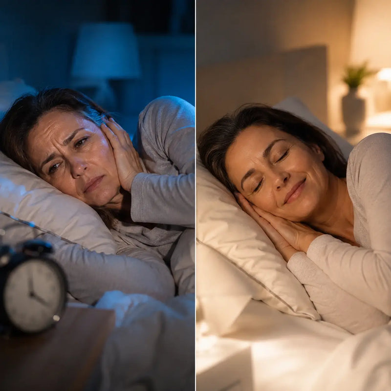Antes: oído con exceso de cera y sensación de tapado / Después: oído externo limpio y cómodo