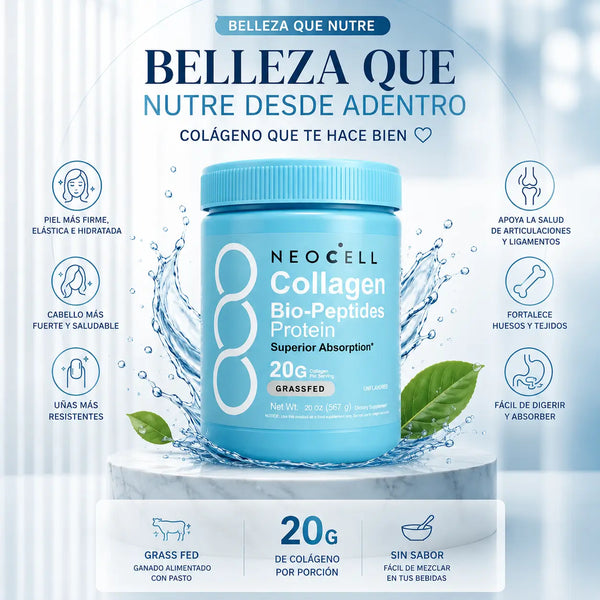 Tarro de Colágeno Hidrolizado Grass Fed sobre la mesa de una cocina en Medellín