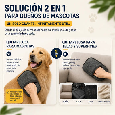 Guante Quitapelos para Mascotas XL
