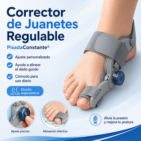 Detalle de la bisagra flexible de 45° del corrector de juanetes