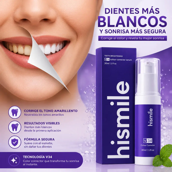 Detalle de la textura de gel violeta intenso del sérum dental corrector de color