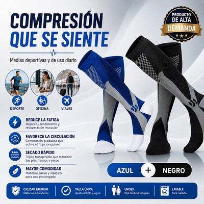Medias de Compresión Graduada Antideslizantes