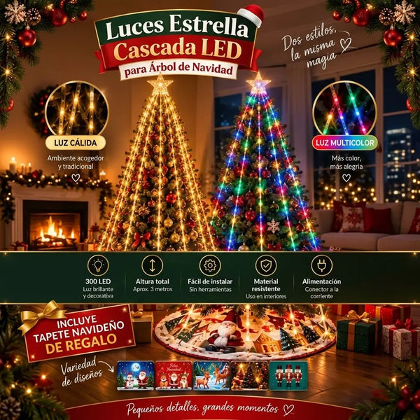 Parte trasera del árbol de Navidad con luz pareja, sin parches oscuros