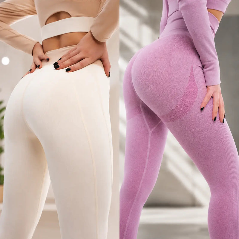 Antes: glúteo plano sin volumen tras entrenar sola / Después: glúteo más marcado con la creatina y el gym