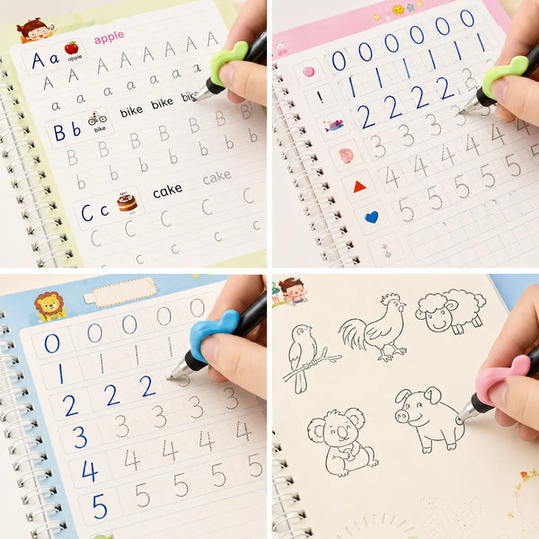 Página del cuaderno antes y después de que la tinta se borra sola en 20 minutos