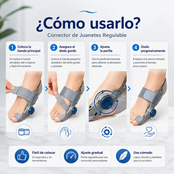 Par de correctores de juanetes para ambos pies sobre fondo claro