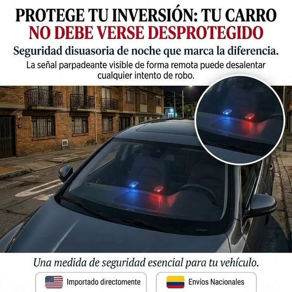 Hombre asomado a la ventana de noche mirando su carro parqueado en la calle