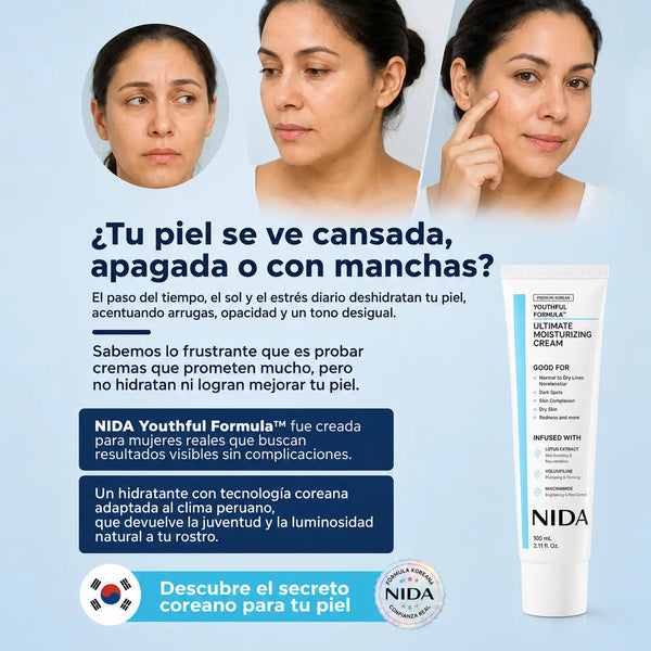 Rostro de mujer joven con piel mate, luminosa y de aspecto firme