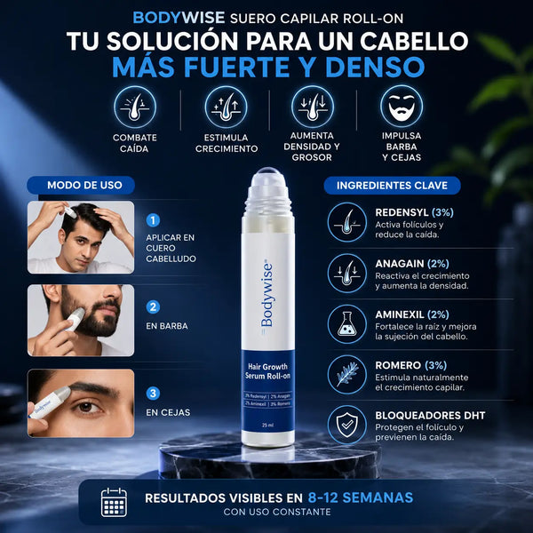 Hombre preocupado mirando en el espejo su barba por parches y sus entradas