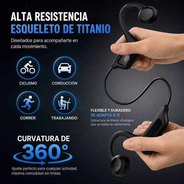 Persona conectando los audífonos U9 al Bluetooth del celular antes de salir a rodar